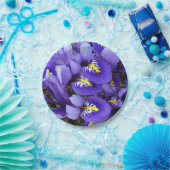 Miniatuur Blue Iriss Spring Floral Papieren Bordje (Feest)