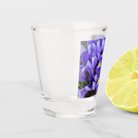 Miniatuur Blue Iriss Spring Floral Shot Glas (Links)