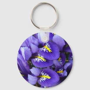 Miniatuur Blue Iriss Spring Floral Sleutelhanger