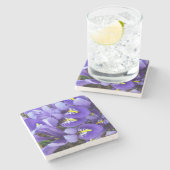 Miniatuur Blue Iriss Spring Floral Stenen Onderzetter (Zijkant)
