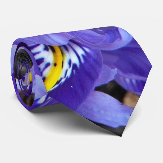 Miniatuur Blue Iriss Spring Floral Stropdas (Opgerold)