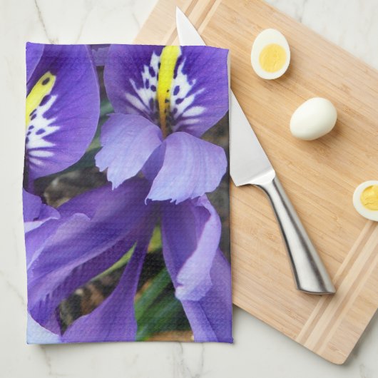 Miniatuur Blue Iriss Spring Floral Theedoek (Quarter Fold)