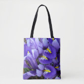 Miniatuur Blue Iriss Spring Floral Tote Bag (Voorkant)
