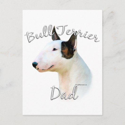 Miniatuur Bull Terrier Dad 2 Briefkaart (Voorkant)