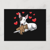 Miniatuur Bull Terrier Dog met gespoten dier Briefkaart (Voorkant)