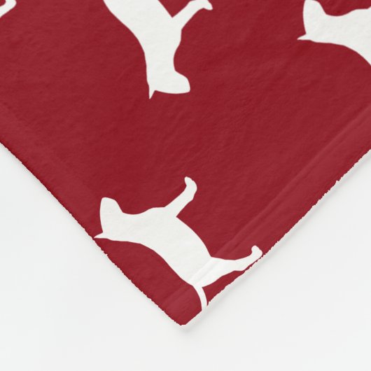 Miniatuur Bull Terrier Dog Silhouettes Pattern Fleece Deken (Hoek)
