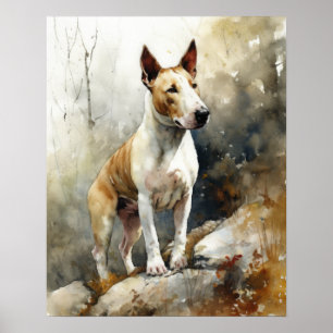 Miniatuur Bull Terrier Hondenkunst Print Poster
