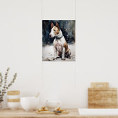 Miniatuur Bull Terrier Hondenkunst Print Poster (Keuken)