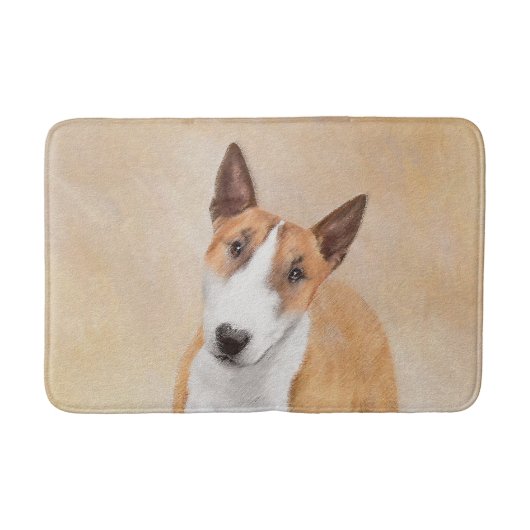 Miniatuur Bull Terrier Painting - Cute Original Do Badmat (Voorkant)