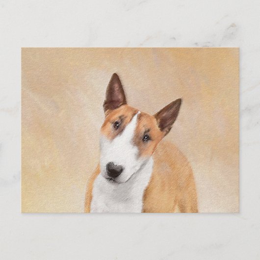 Miniatuur Bull Terrier Painting - Cute Original Do Briefkaart (Voorkant)
