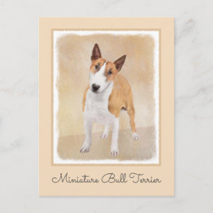 Miniatuur Bull Terrier Painting - Cute Original Do Briefkaart