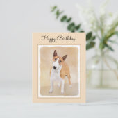 Miniatuur Bull Terrier Painting - Cute Original Do Briefkaart (Staand voorkant)