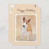 Miniatuur Bull Terrier Painting - Cute Original Do Briefkaart (Voorkant / Achterkant)