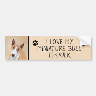 Miniatuur Bull Terrier Painting - Cute Original Do Bumpersticker