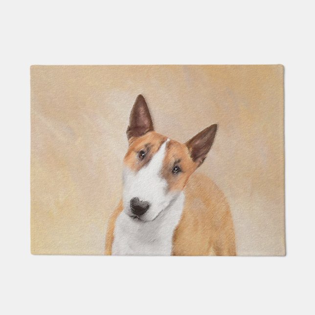 Miniatuur Bull Terrier Painting - Cute Original Do Deurmat (Voorkant)