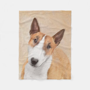 Miniatuur Bull Terrier Painting - Cute Original Do Fleece Deken