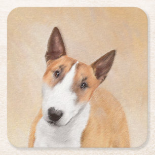 Miniatuur Bull Terrier Painting - Cute Original Do Kartonnen Onderzetters