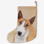 Miniatuur Bull Terrier Painting - Cute Original Do Kleine Kerstsok (Achterkant)