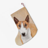 Miniatuur Bull Terrier Painting - Cute Original Do Kleine Kerstsok (Achterkant (Hangend))