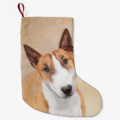 Miniatuur Bull Terrier Painting - Cute Original Do Kleine Kerstsok (Voorkant)