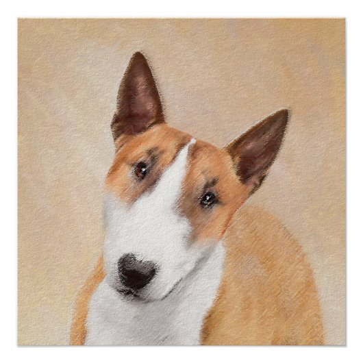 Miniatuur Bull Terrier Painting - Cute Original Do Perfect Poster (Voorkant)