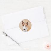 Miniatuur Bull Terrier Painting - Cute Original Do Ronde Sticker (Envelop)