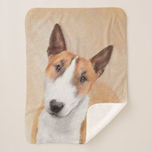 Miniatuur Bull Terrier Painting - Cute Original Do Sherpa Deken