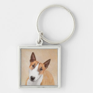 Miniatuur Bull Terrier Painting - Cute Original Do Sleutelhanger