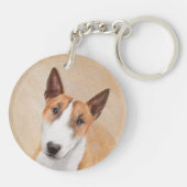 Miniatuur Bull Terrier Painting - Cute Original Do Sleutelhanger (Achterkant)