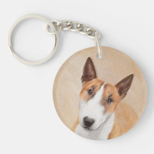 Miniatuur Bull Terrier Painting - Cute Original Do Sleutelhanger