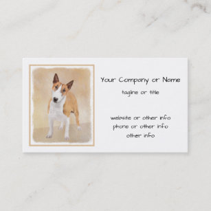 Miniatuur Bull Terrier Painting - Cute Original Do Visitekaartje