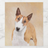 Miniatuur Bull Terrier Painting - Cute Original Do Wijn Etiket (Enkel label)