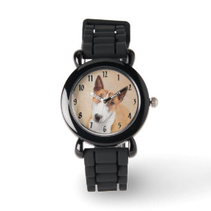 Miniatuur Bull Terrier Painting - Originele Dog Ar Horloge