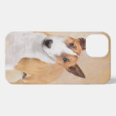 Miniatuur Bull Terrier Painting - Originele Dog Ar iPhone Hoesje (Achterkant horizontaal)