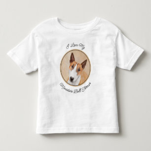 Miniatuur Bull Terrier Painting - Originele Dog Ar Kinder Shirts