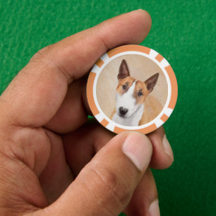 Miniatuur Bull Terrier Painting - Originele Dog Ar Poker Chips