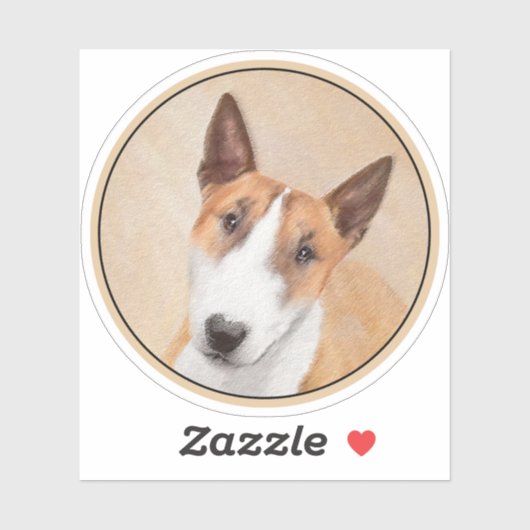 Miniatuur Bull Terrier Painting - Originele Dog Ar Sticker (Vel)