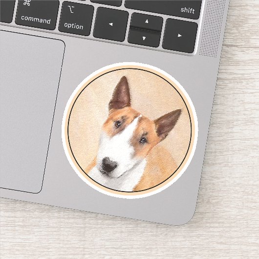 Miniatuur Bull Terrier Painting - Originele Dog Ar Sticker (Detail)