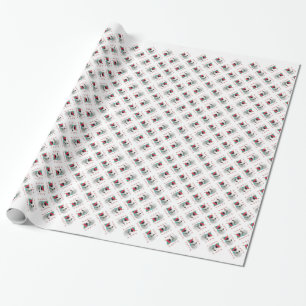 Miniatuur Bull Terrier Santa Paws Cadeaupapier