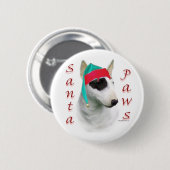 Miniatuur Bull Terrier Santa Paws Ronde Button 5,7 Cm (Voorkant /achterkant)