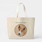 Miniatuur Bull Terrier Schilderen Originele Hond A Grote Tote Bag (Achterkant)