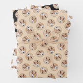 Miniatuur Bull Terrier Schilderen Originele Hond A Inpakpapier Vel (In situ)