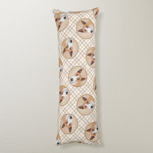 Miniatuur Bull Terrier Schilderen Originele Hond A Lichaamskussen (Achterkant (Verticaal))