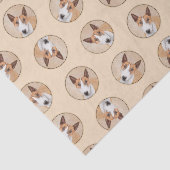 Miniatuur Bull Terrier Schilderen Originele Hond A Tissuepapier (Detail)