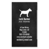 Miniatuur Bull Terrier Silhouet Chalkboard Stijl Magnetisch Visitekaartje (Voorkant Verticaal)