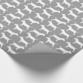 Miniatuur Bull Terrier Silhouettes Pattern Cadeaupapier (Hoek)