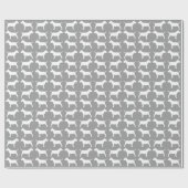 Miniatuur Bull Terrier Silhouettes Pattern Cadeaupapier (Vlak)