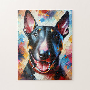 Miniatuur Bull Terrier Zwart Honden Acrylprint Legpuzzel