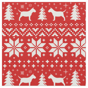 Miniatuur Bull Terriers Kerstmis MiniBull Holiday Stof