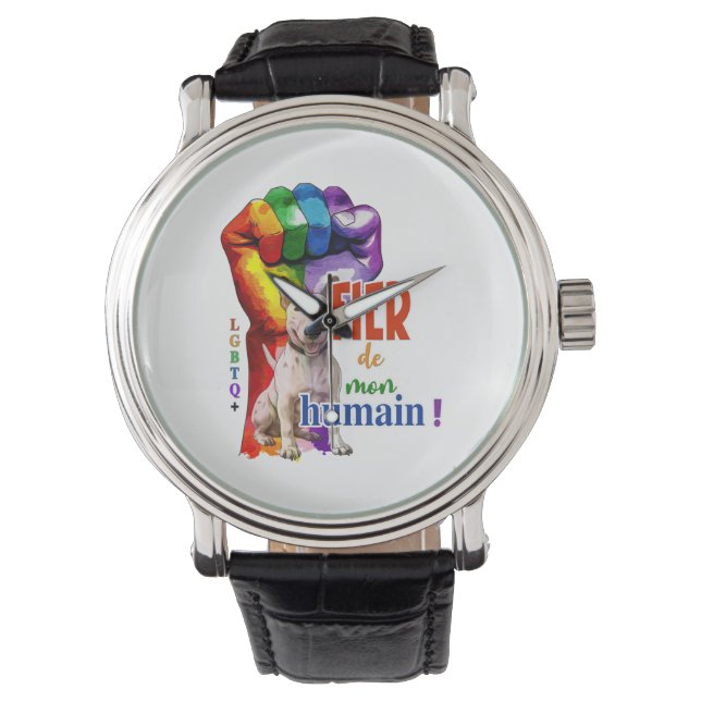 Miniatuur Bullterrier hond Horloge (Voorkant)